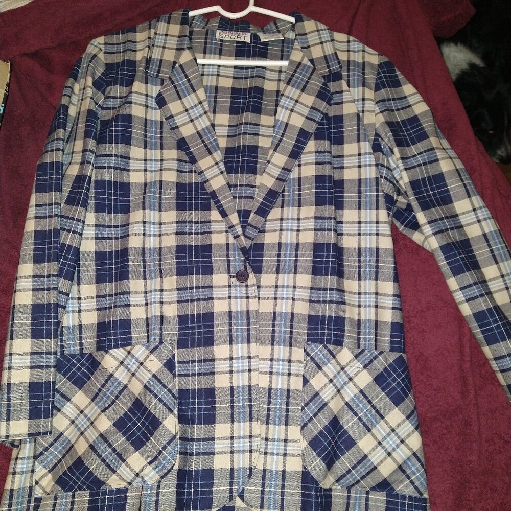 Vintage Jaclyn Smith Sport Plaid Jacket size 12